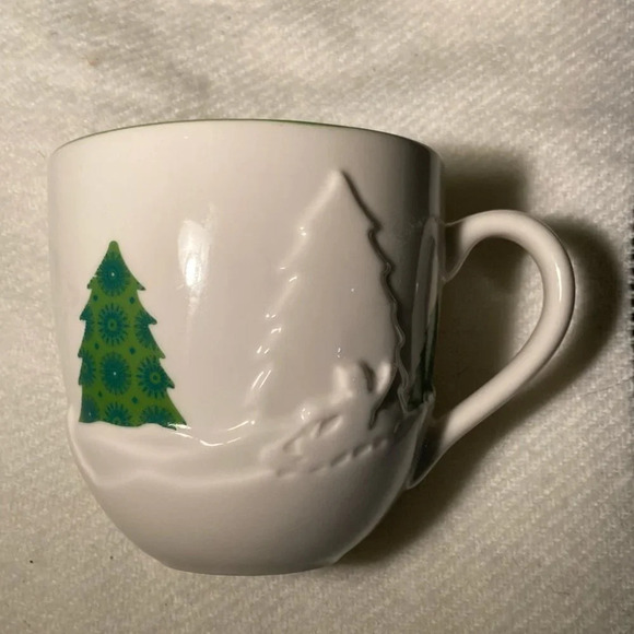 STARBUCKS 3D  CHRISTMAS TREE SNOWMAN CUP/MUG - Picture 4 of 5